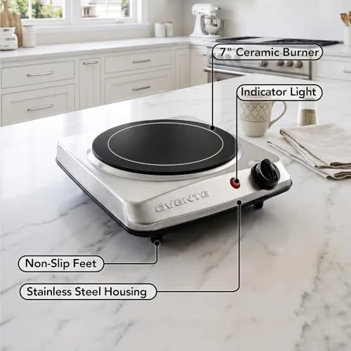 Testing the OVENTE Electric Infrared Single Burner, 1000W Hot Plate, Silver BGI101S over two weeks