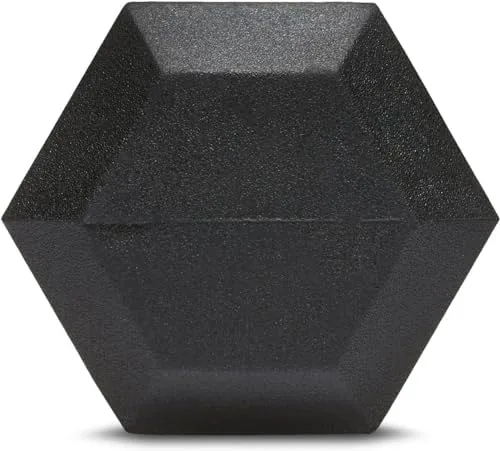 The Amazon Basics Rubber Hex Dumbbell Hand Weight in real use