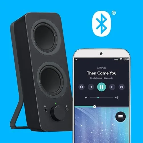 Detail shot of the Logitech Z207 2.0 Stereo Computer Speakers with Bluetooth | 10 features