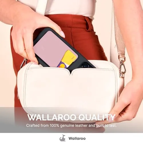 Close look at the Wallaroo Premium Leather Cell Phone Wallet Stick On - Android build quality