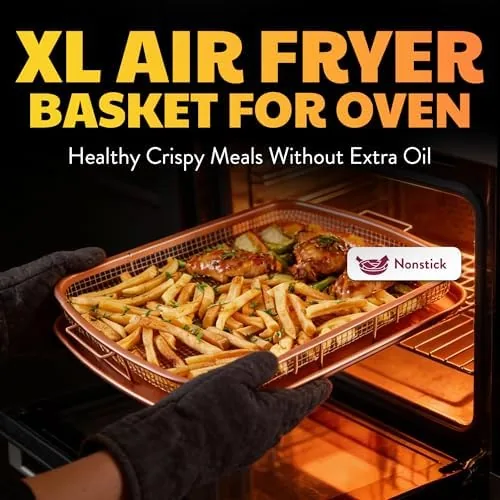 Another view of the Gotham Steel Air Fryer Basket for Oven - 16.5" x