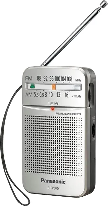 The Panasonic RF-P50d Pocket AM/FM Radio Silver RF-P50D in real use