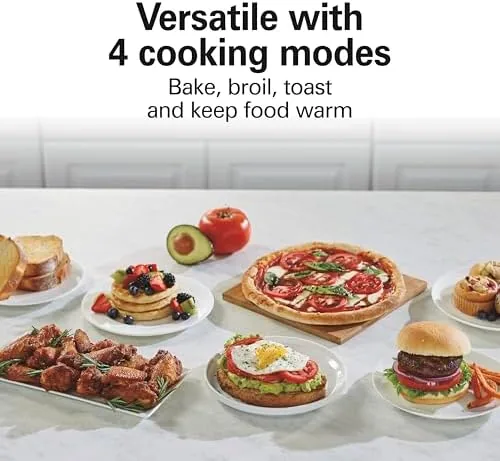 The 2-in-1 unit next to a standard toaster oven for comparison