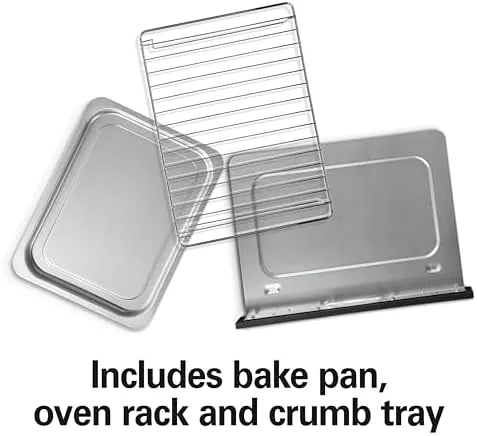 The 2-in-1 toaster oven in a compact dorm-style kitchen setup