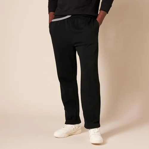 The Amazon Essentials Men's Relaxed Straight Leg Fleece Open Bottom Sweatpant compared in context