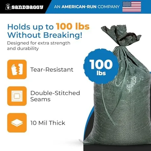 The Sandbaggy - Heavy Duty Empty Sandbags For Flooding (14" X in real use