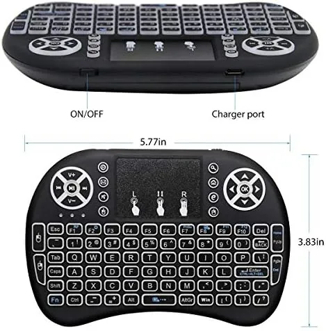 Another view of the 2.4G Mini Wireless Keyboard with Touchpad Mouse, Upgraded Multi BRG