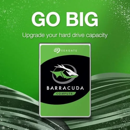 Detail shot of the Seagate BarraCuda Internal Hard Drive 8TB SATA 6Gb/s 256MB Cache features
