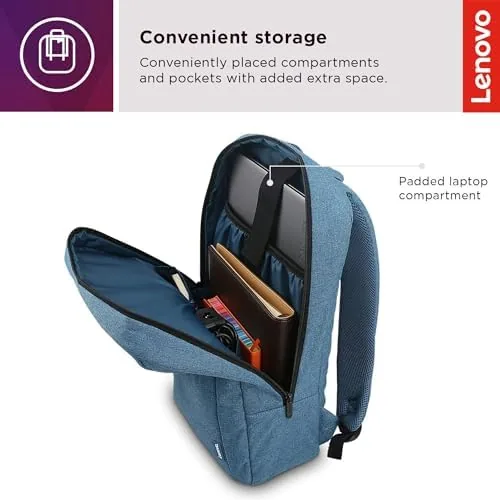 Another view of the Lenovo Laptop Backpack B210, 15.6-Inch Laptop/Tablet, Durable, Water-Repellent, Lightweight, Clean