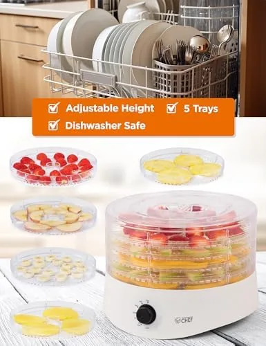 The Commercial Chef Food Dehydrator, Five 9.25" BPA-Free Trays, CCD100W6, White in real use