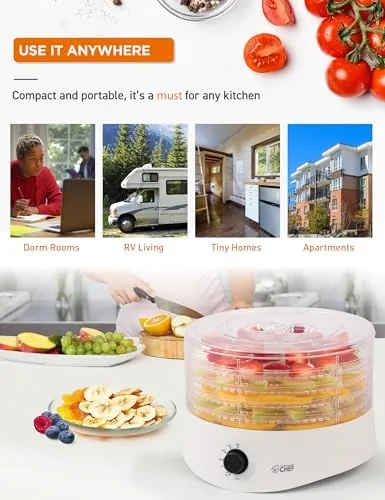 Testing the Commercial Chef Food Dehydrator, Five 9.25" BPA-Free Trays, CCD100W6, White over two weeks