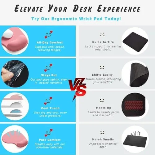The Office Mousepad with Gel Wrist Support - Ergonomic Gaming Desktop compared in context