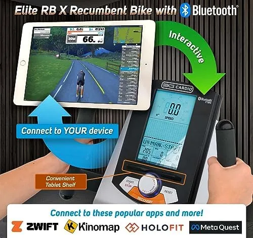 Close up of the Elite RB X console showing ride data
