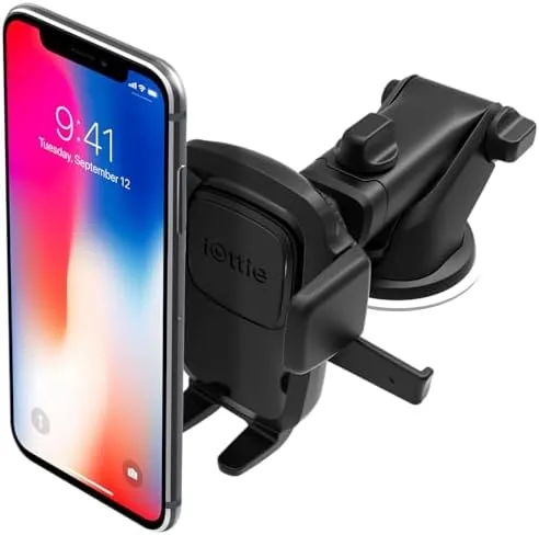 The iOttie Easy One Touch Classic mount holding a phone on a car dashboard