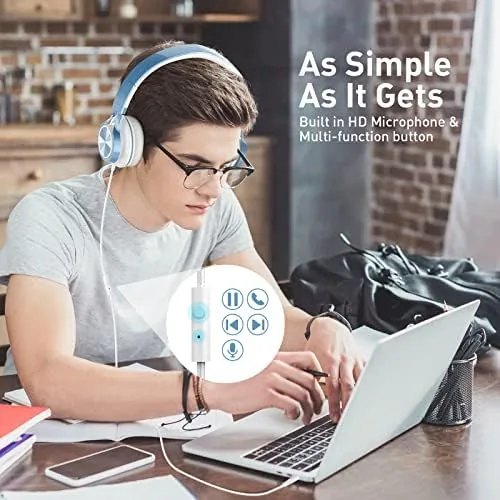 Close look at the AILIHEN Kids Headphones for School, 3.5mm Wired with Mic for build quality