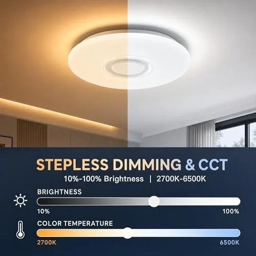 The Upgrade 15 inch Dimmable LED Music Ceiling Light with Bluetooth compared in context