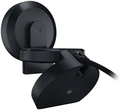 Razer Kiyo webcam in its travel case with cable