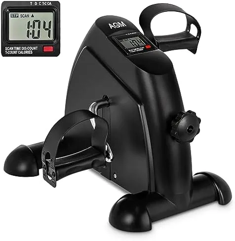 AGM mini exercise bike placed under a desk