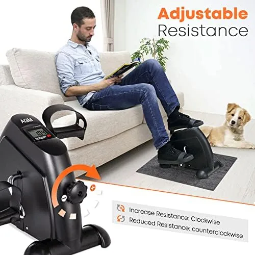 AGM pedal exerciser used on a table for arm workouts