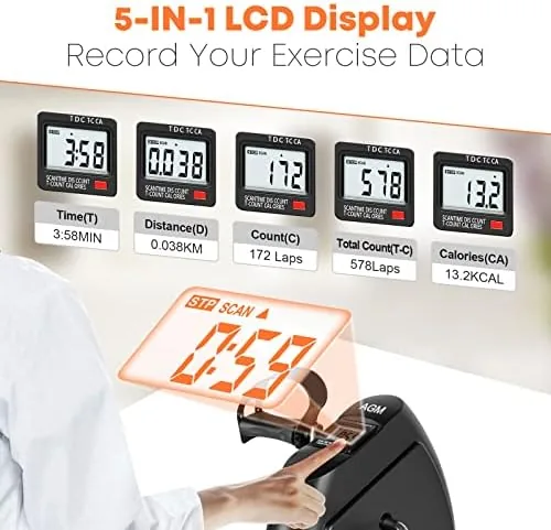 LCD screen on the AGM pedal exerciser showing session data