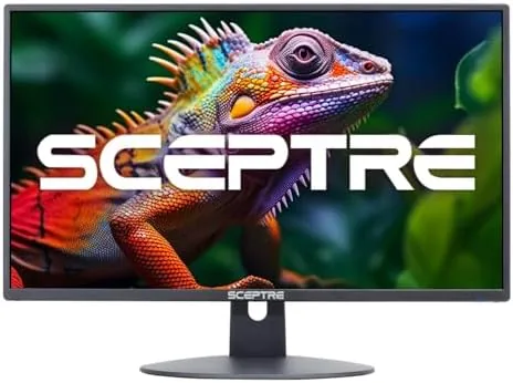 Two budget monitors side by side showing the Sceptre thin bezel difference