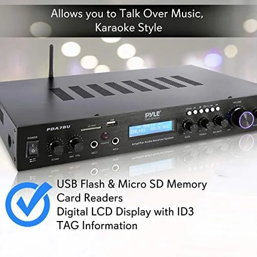 Two karaoke microphones connected to the front panel inputs