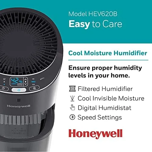 Close look at the Honeywell Top Fill Tower Humidifier, Digital Humidistat, Black ,  Cool build quality