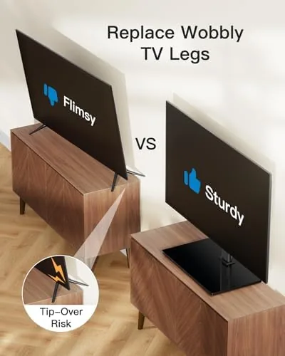 Side by side of factory legs and the adjustable PERLESMITH legs