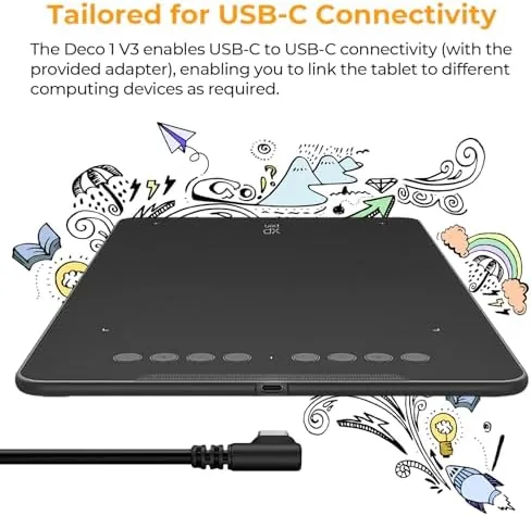 The XPPen Deco 01 V3 10x6 Drawing Tablet, 16K Battery-Free Stylus compared in context