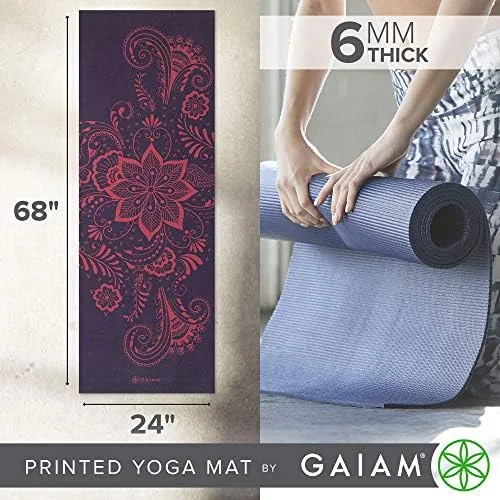 Close look at the Gaiam Premium Yoga Mat, 6mm Thick Print Mat | Premium build quality