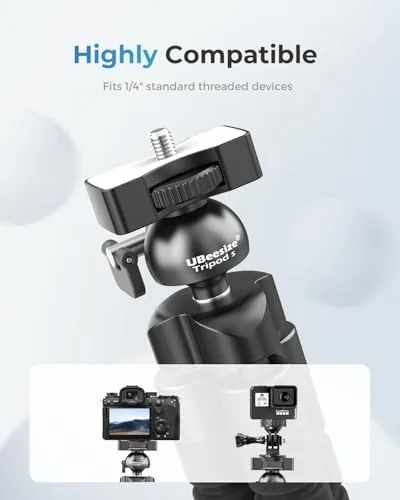Close look at the UBeesize Phone Tripod Pro S, Flexible Desk Stand with Wireless build quality