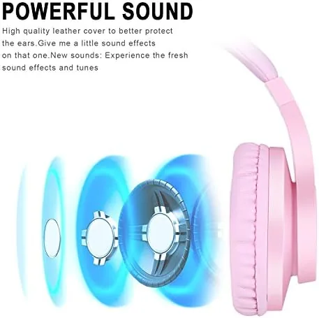 A child wearing the headphones during an online class with a microphone raised