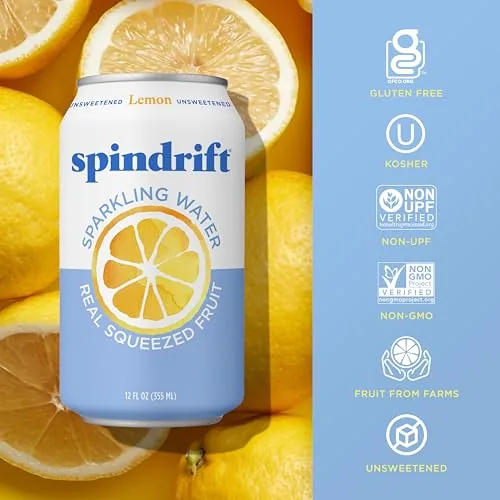 Comparison of a plain seltzer can next to a Spindrift can