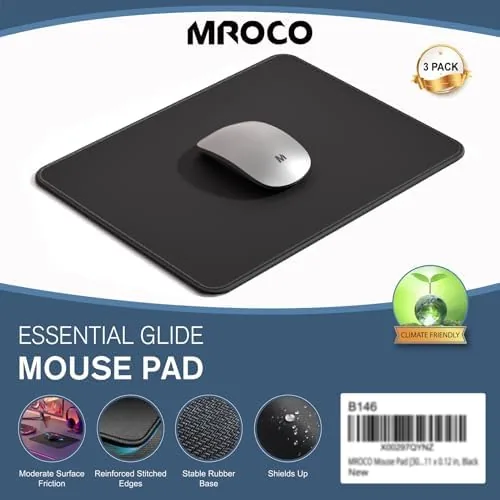 Testing the MROCO 3-Pack Mouse Pads, 30% Larger Surface, 8.5 x 11 over two weeks