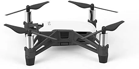 Tello next to a larger camera drone for size comparison