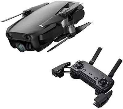 Drone hovering over a park with the camera facing a subject