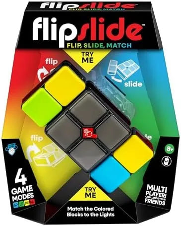 Moose Games Flipslide handheld puzzle showing the lit center block