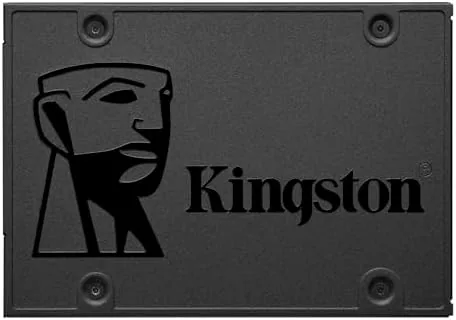 The Kingston A400 960GB SSD next to an open laptop ready for installation