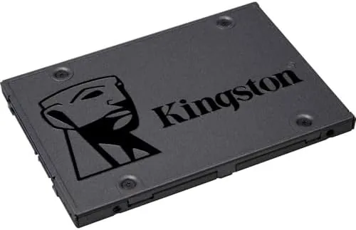 The Kingston A400 SATA drive next to a smaller NVMe drive for comparison