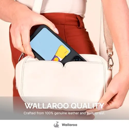 Close look at the Wallaroo Premium Leather Cell Phone Wallet Stick On - Android build quality