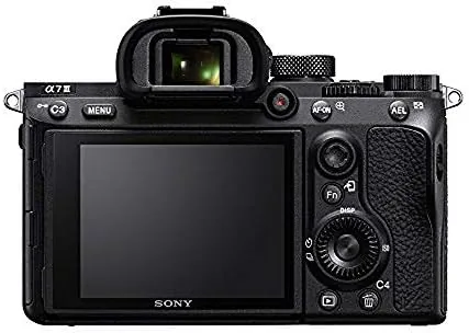 Close up of the a7 III top controls and the tilting LCD screen