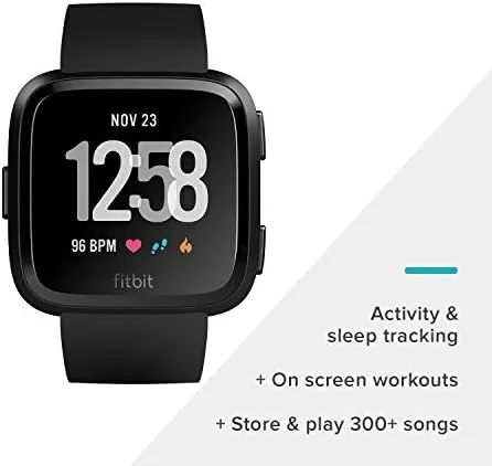 Close look at the Fitbit Versa Smart Watch, Black/Black Aluminium, One Size (S & build quality