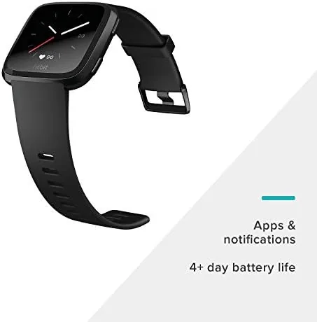 The Fitbit Versa Smart Watch, Black/Black Aluminium, One Size (S & in real use