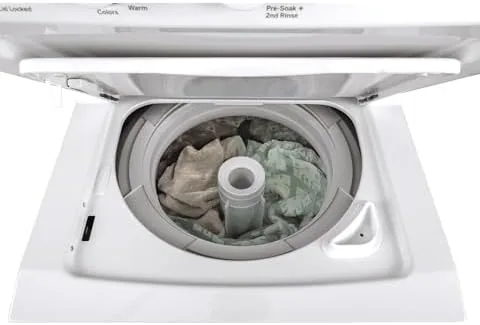 A laundry basket of clothes ready to load into the Spacemaker washer