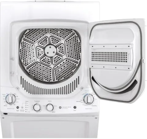 The Spacemaker compared in size against a full size stacked washer and dryer