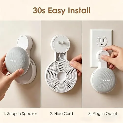 Wall mounted speaker next to a cluttered counter alternative