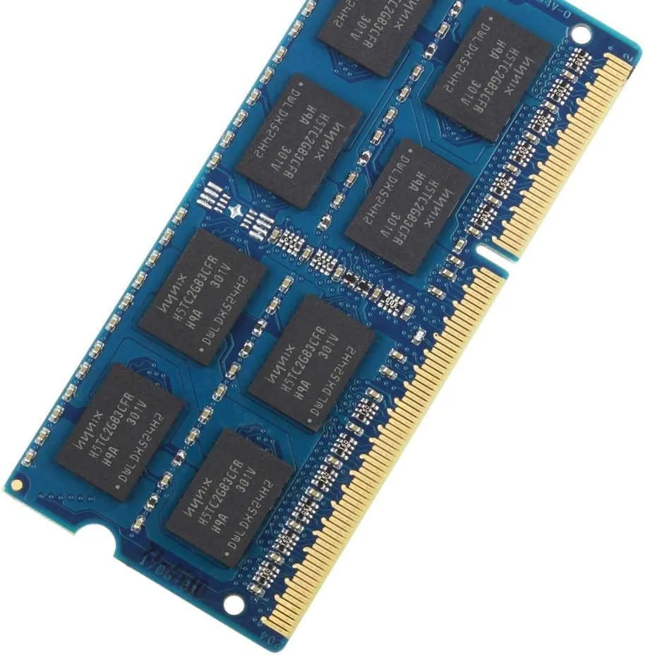 Open laptop showing the memory access panel and empty slot