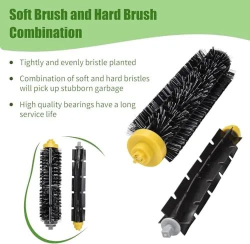 Close up of the bristle and beater brush pair from the kit