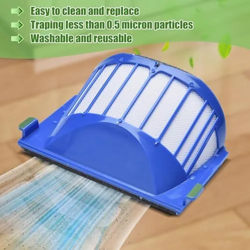 Roomba 694 with the dustbin open showing the filter installed