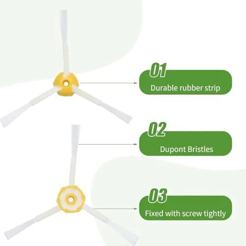Side brush on the Roomba sweeping along a baseboard